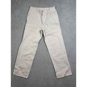 Nautica Marine Drill Pants Mens 30x32 Beige Relax Fit Chino Cotton Casual